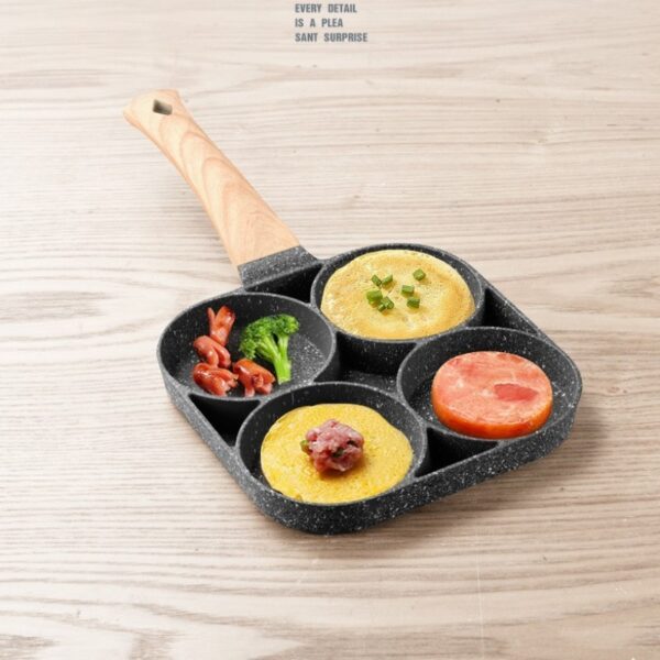 Four-hole Frying Pan, Medical Stone ,Non-stick.