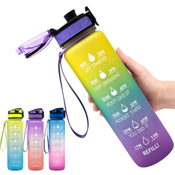 32 oz Hydration Bottle with Straw and Time Marker