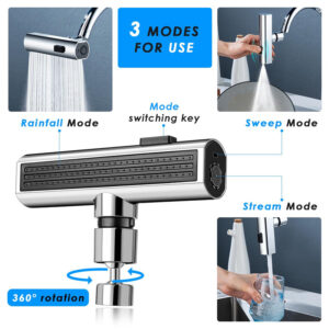 3-in-1 360° Waterfall Kitchen Faucet