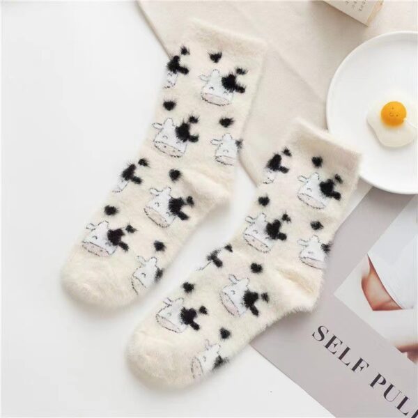 Luxurious Mink Fur Mid-Calf Socks